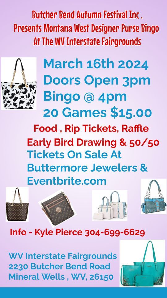 Butcher Bend Autumn Festival Inc. Presents Montana West Designer Purse