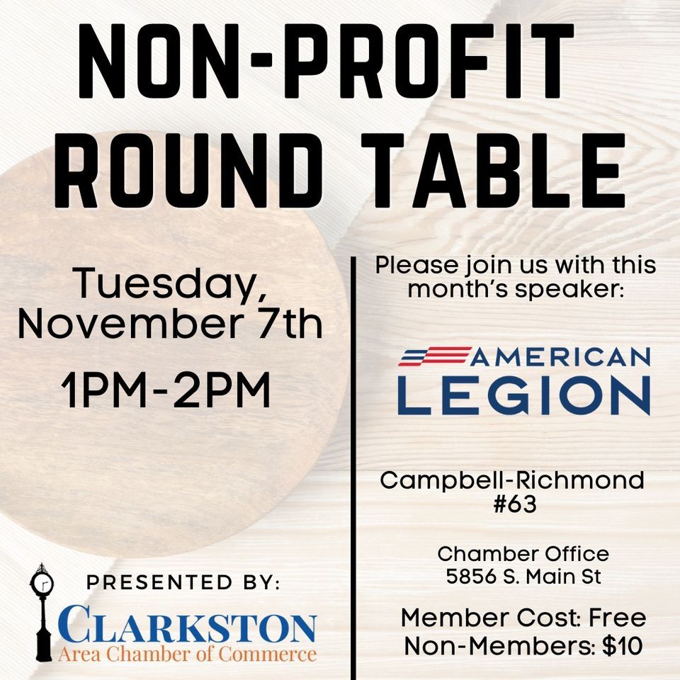 November NonProfit Round Table, Clarkston Area Chamber of Commerce