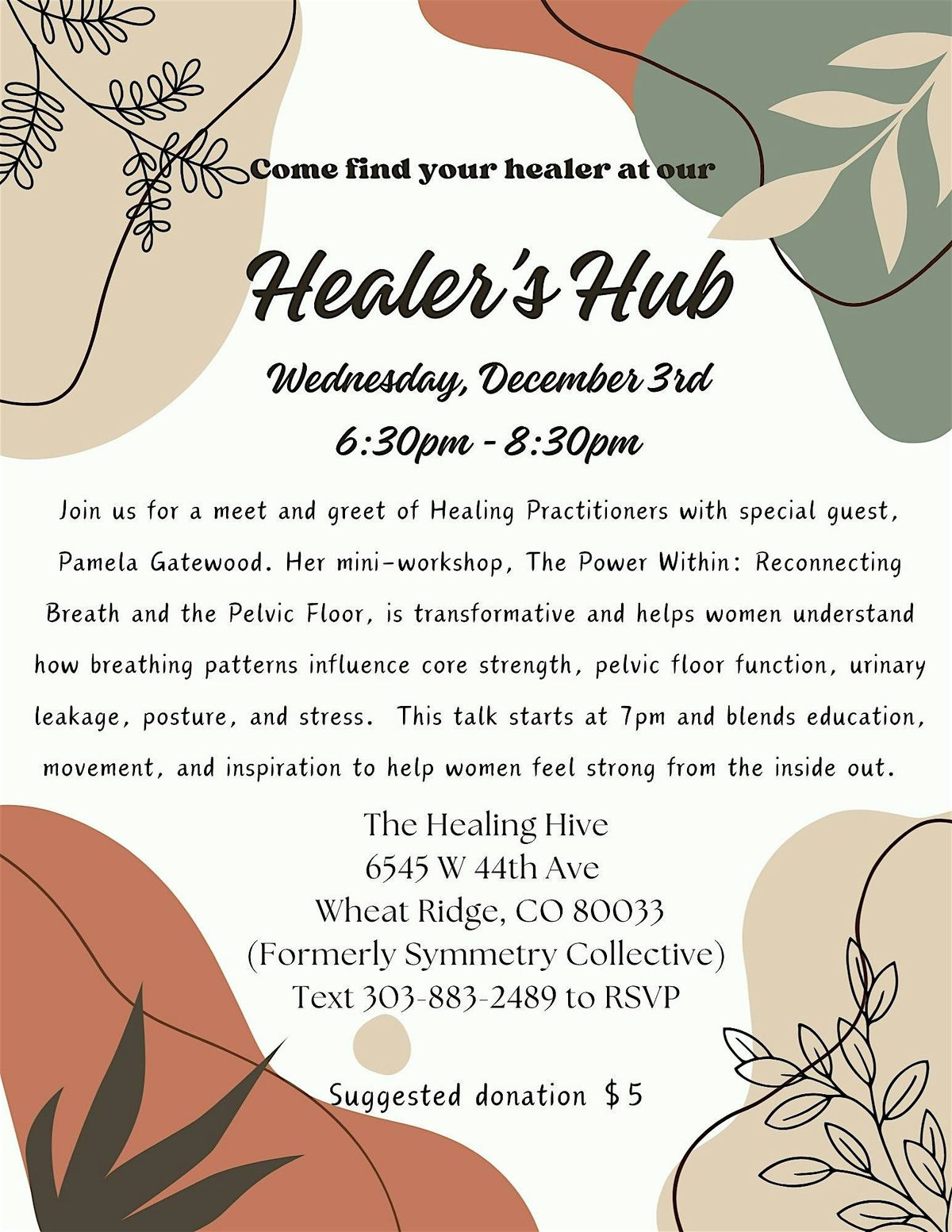 Healer's Hub presents: The Power Within, 3 December | Event in Wheat Ridge | AllEvents
