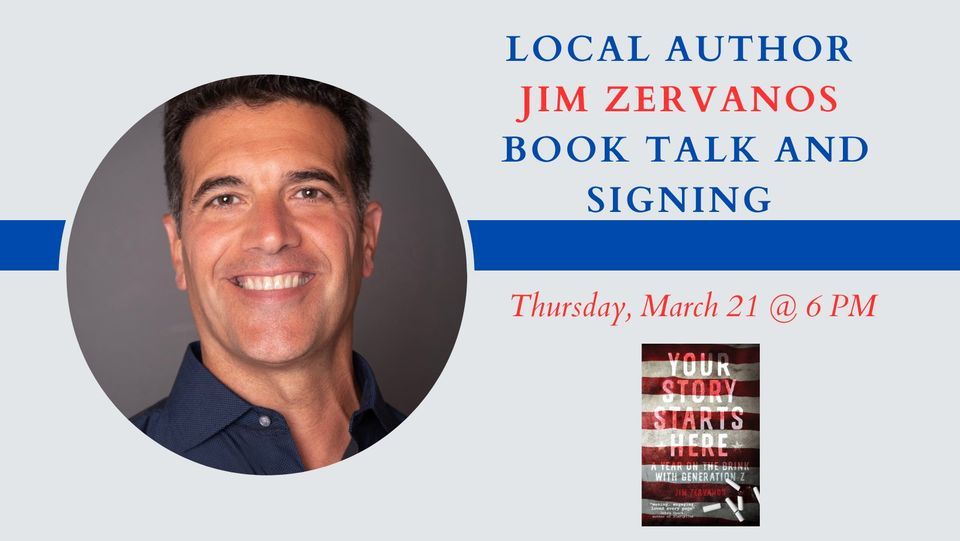 Local Author Jim Zervanos Book Talk and Signing, 464 S Old Middletown