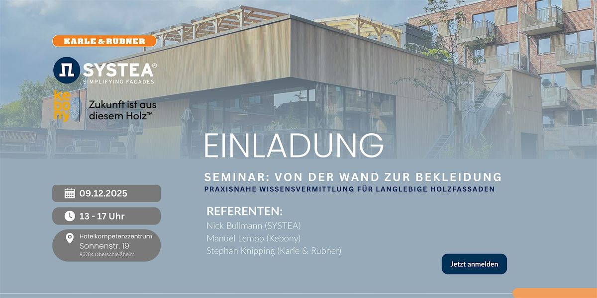 „Von der Wand zur Bekleidung" - Architekten- & Verarbeiterschulung:, 9 December | Event in Oberschleißheim