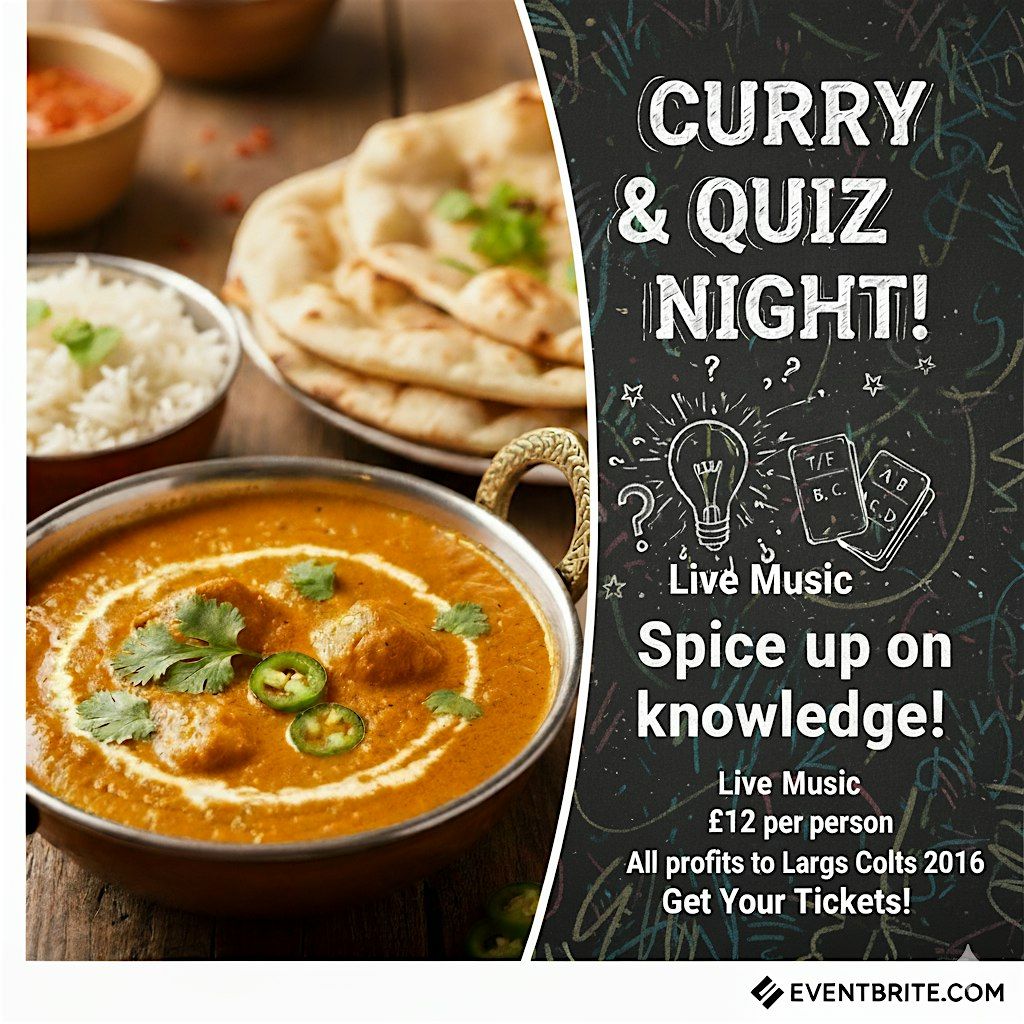 Curry & Quiz Night: Fundraiser for Largs Colts 2016 Holland Cup Trip, 29 November | Event in Largs | AllEvents