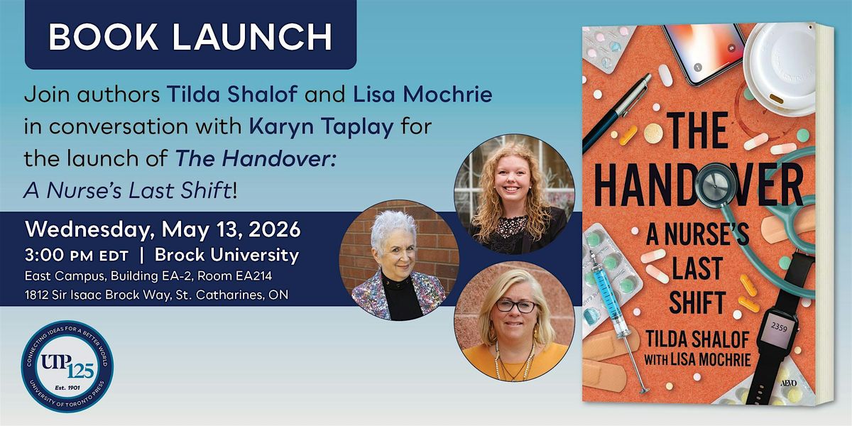 Book Launch: The Handover by Tilda Shalof and Lisa Mochrie