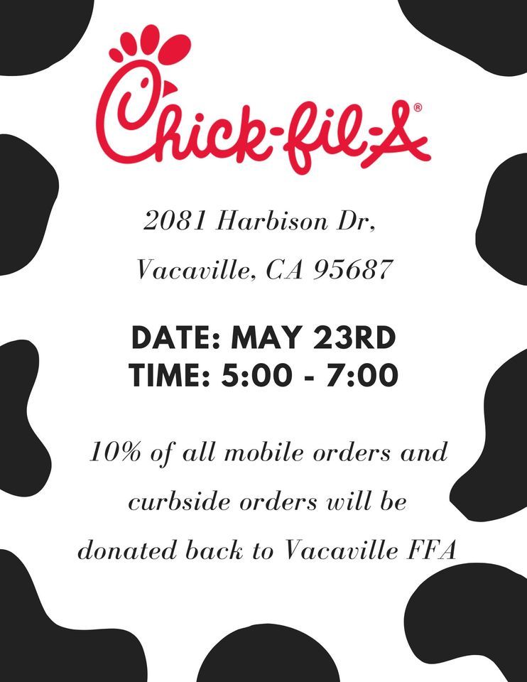 Chickfila Dine and Donate, ChickfilA Vacaville Commons, 24 May 2023