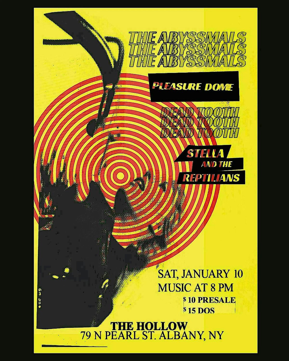 Pleasure Dome/ Dead Tooth/ Abyssmals/ Stella & the Reptilians @ The Hollow, 10 January | Event in Albany