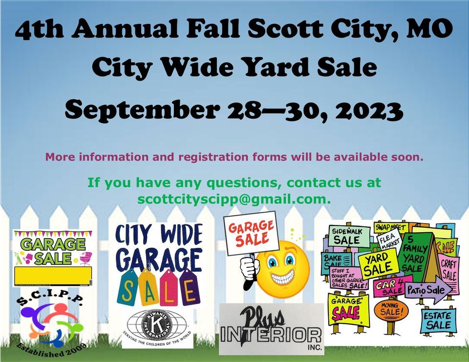 4th Annual Fall Scott City MO City Wide Yard Sale September 29th 30th
