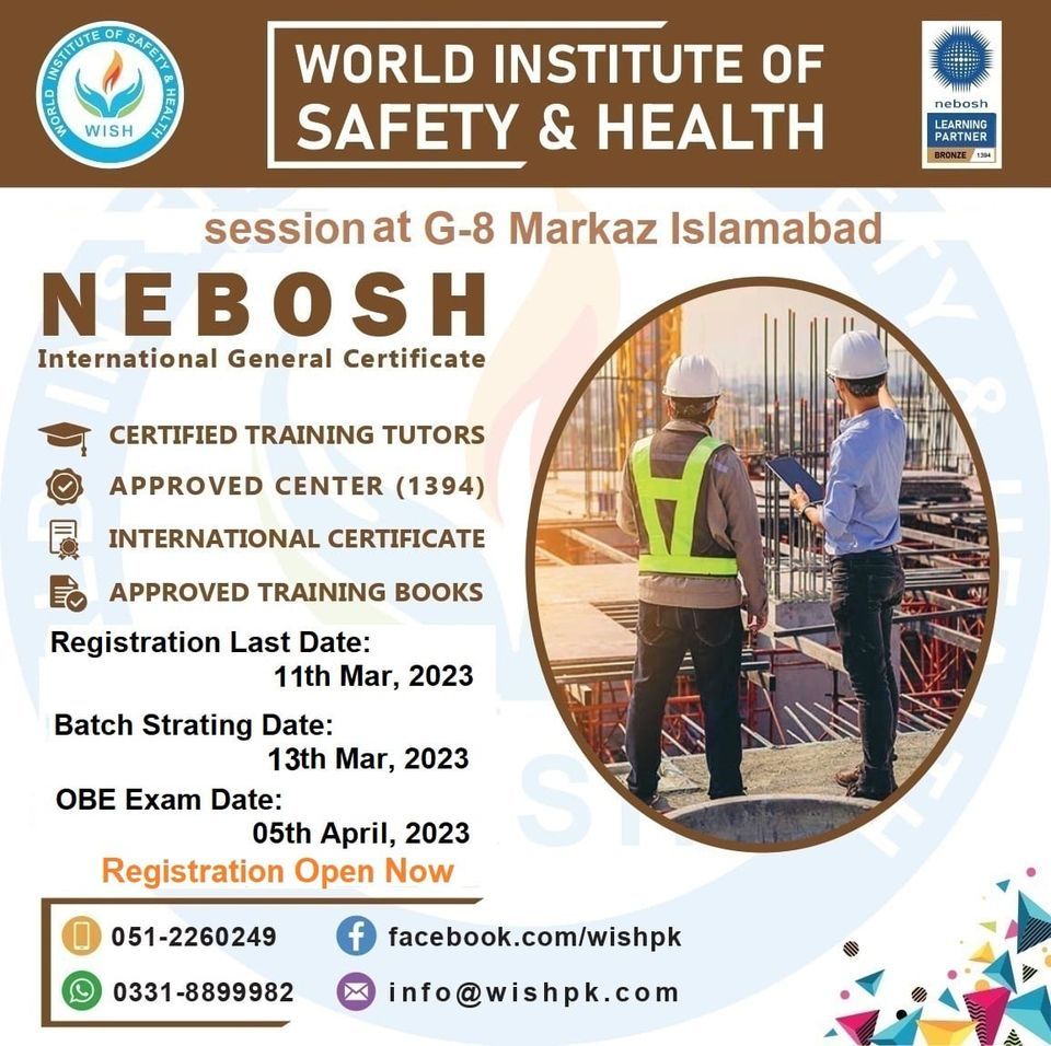 WISHWorld Institute of Safety & Health Islamabad Pakistans Event, WISH