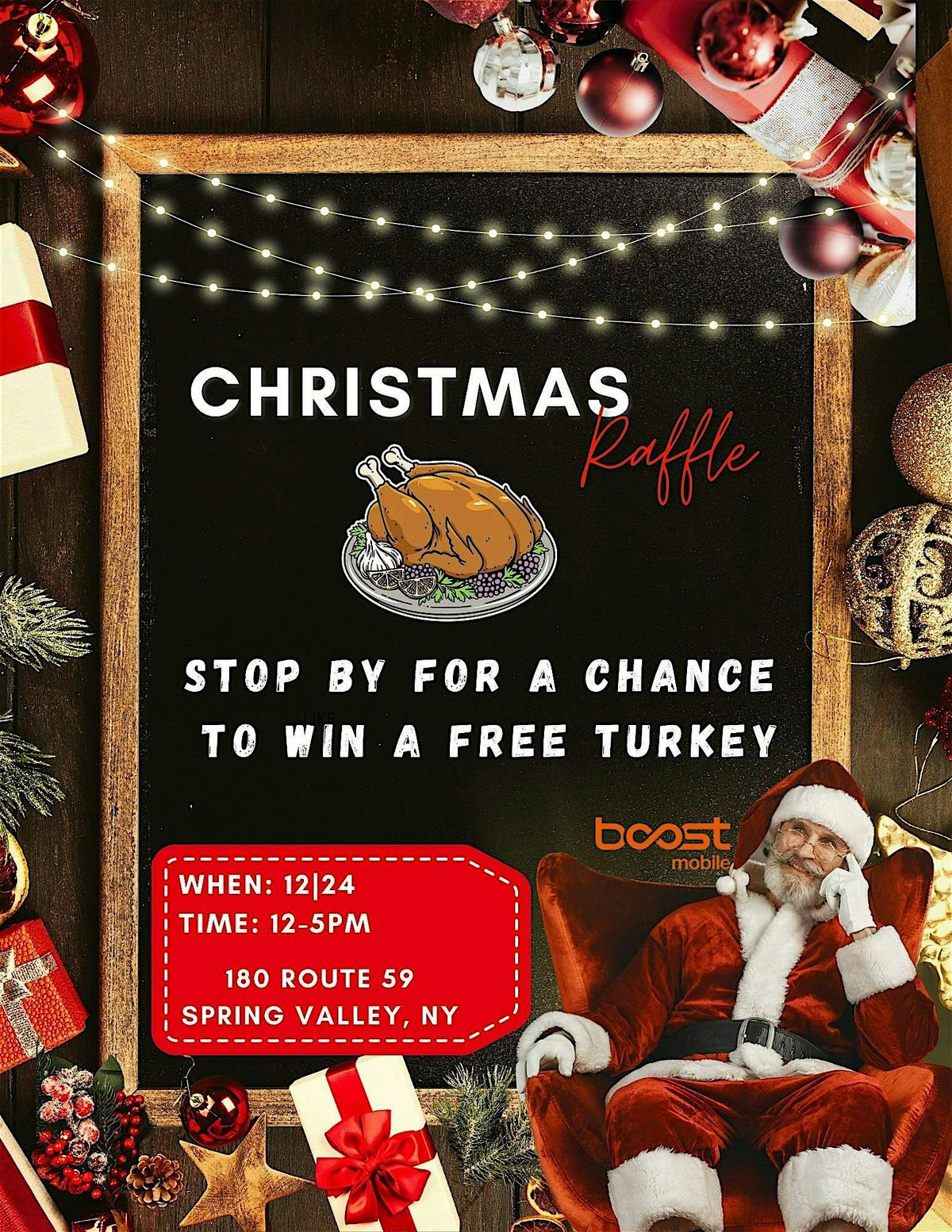 FREE turkey raffle at Boost Mobile