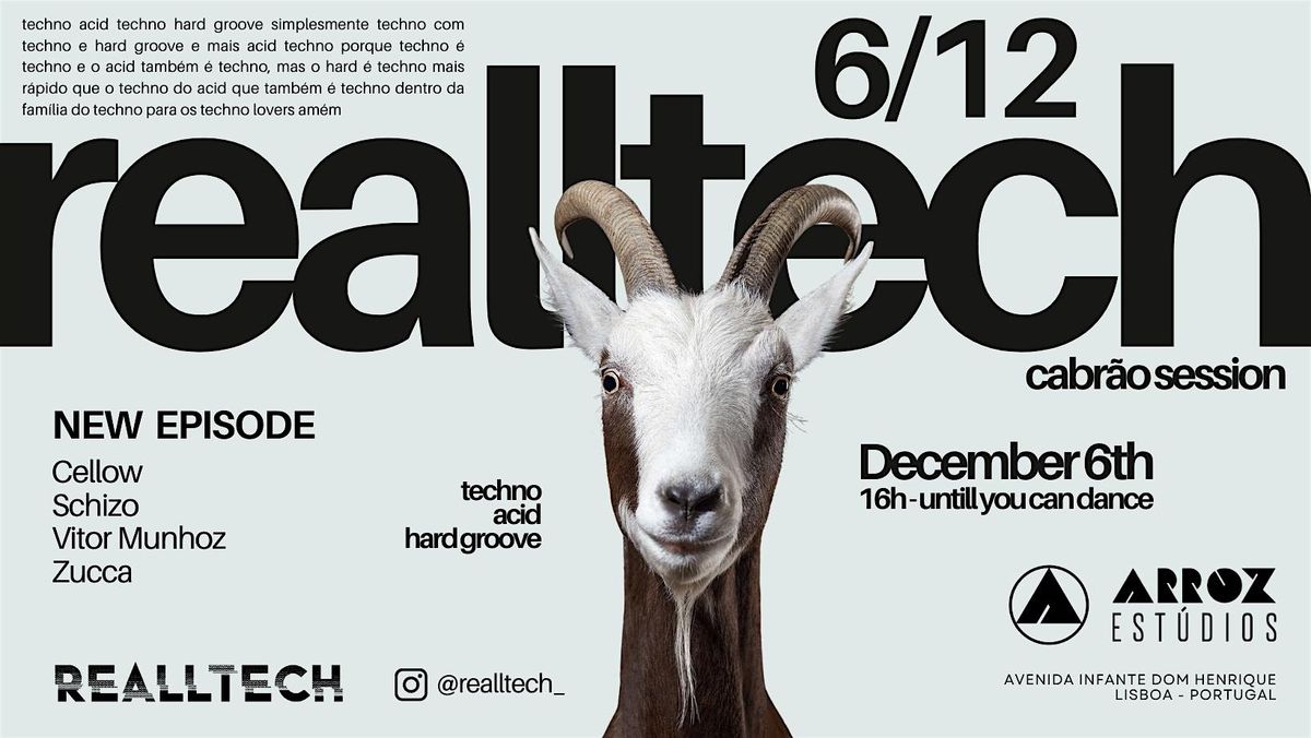 Realltech Cabrão Session @ Arroz Estúdios, 6 December | Event in Lisboa | AllEvents