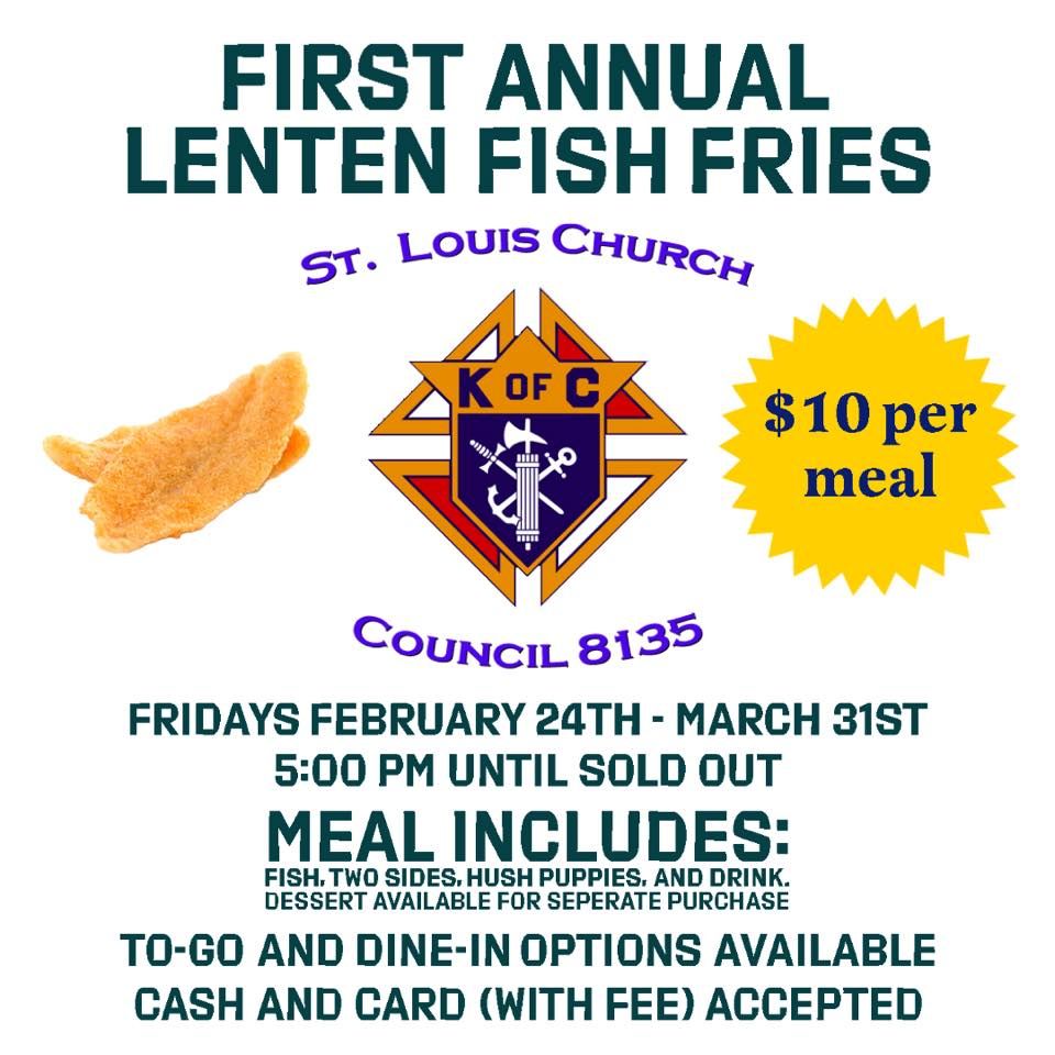 St. Louis Lenten Fish Fry Fridays, St Louis Catholic Church Waco, 10 March