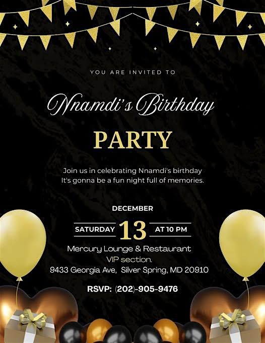 NNAMDI BIRTHDAY PARTY, 13 December | Event in Silver Spring | AllEvents