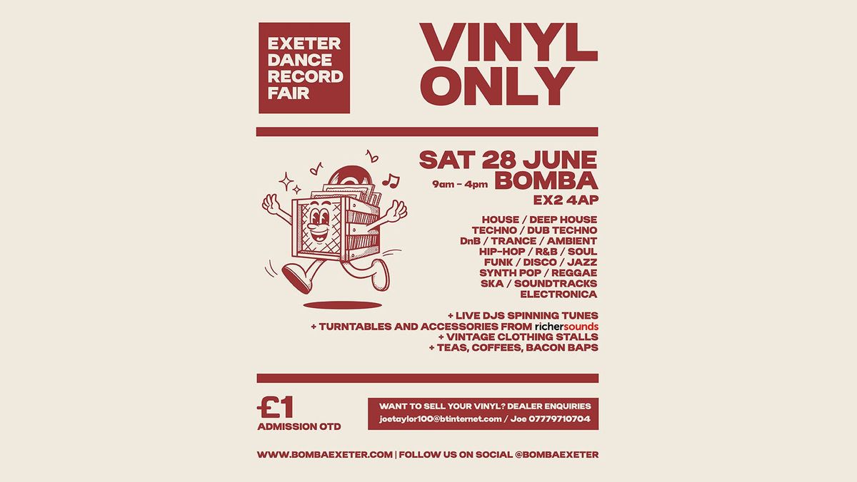 Exeter Dance Record Fair - 9am to 4pm - Sat 21 June - Bomba - Exeter, 28 June | Event in Exeter | AllEvents