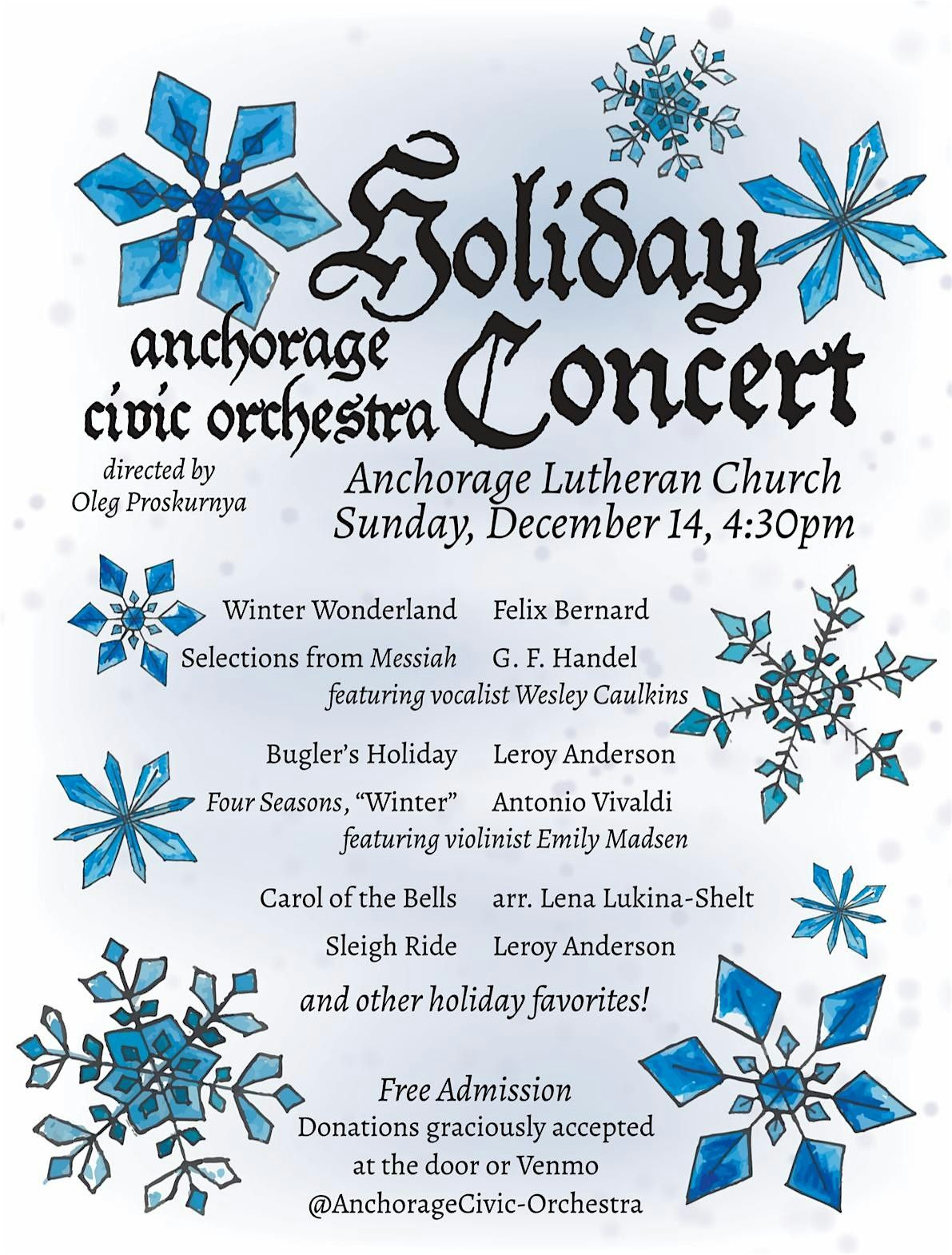 ALC Concert Series: Anchorage Civic Orchestra Holiday Concert, 14 December | Event in Anchorage | AllEvents
