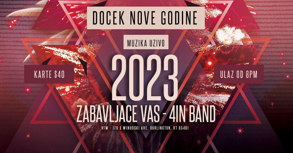 Docek Nove 2023 Godine, VFW, Burlington, Winooski, 31 December 2022