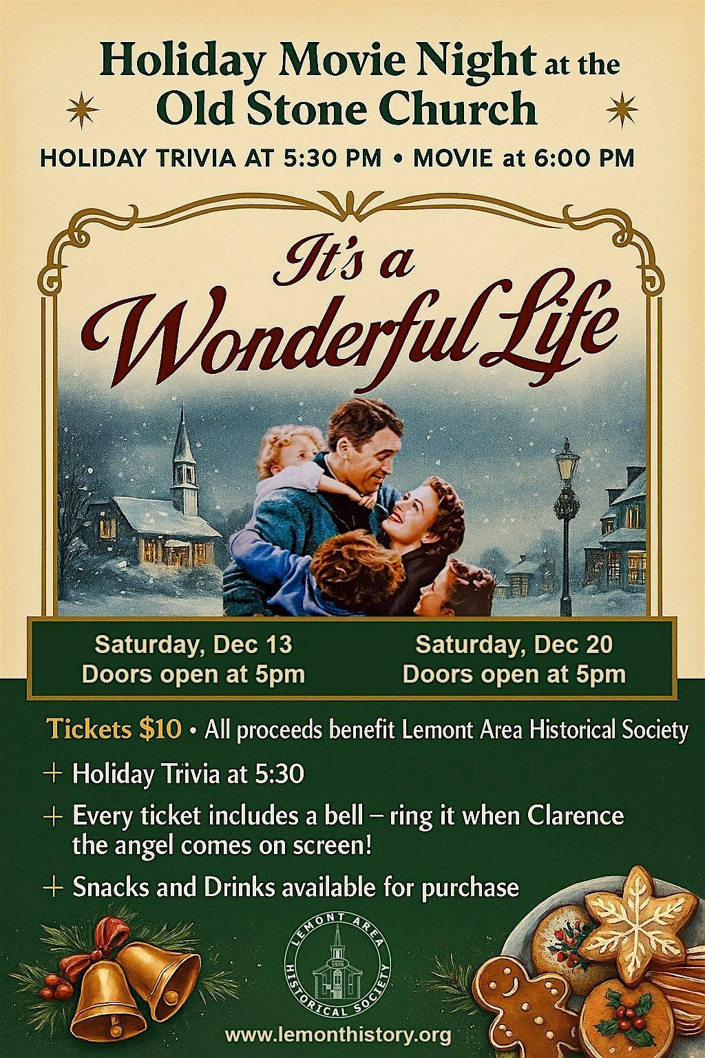 It's a Wonderful Life! Holiday Movie Night, 13 December | Event in Lemont | AllEvents