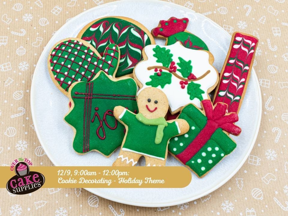 Cookie Decorating - Holiday Theme, Over the Top Cake Supplies Austin