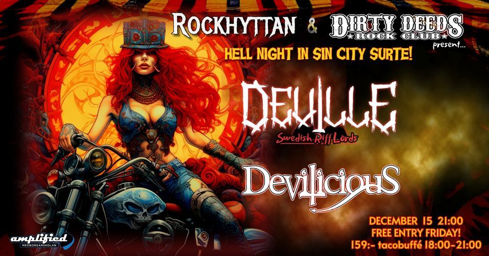 Hell Night with DEVILLE & Devilicious!, Köpmans Hytta, Mölnlycke