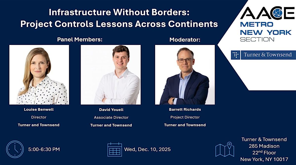 Infrastructure Without Borders: Project Controls Lessons Across Continents, 10 December | Event in New York