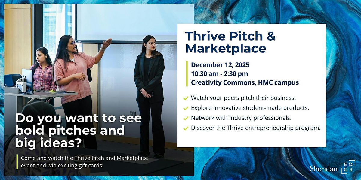 Thrive Pitch and Marketplace, 12 December | Event in Mississauga | AllEvents