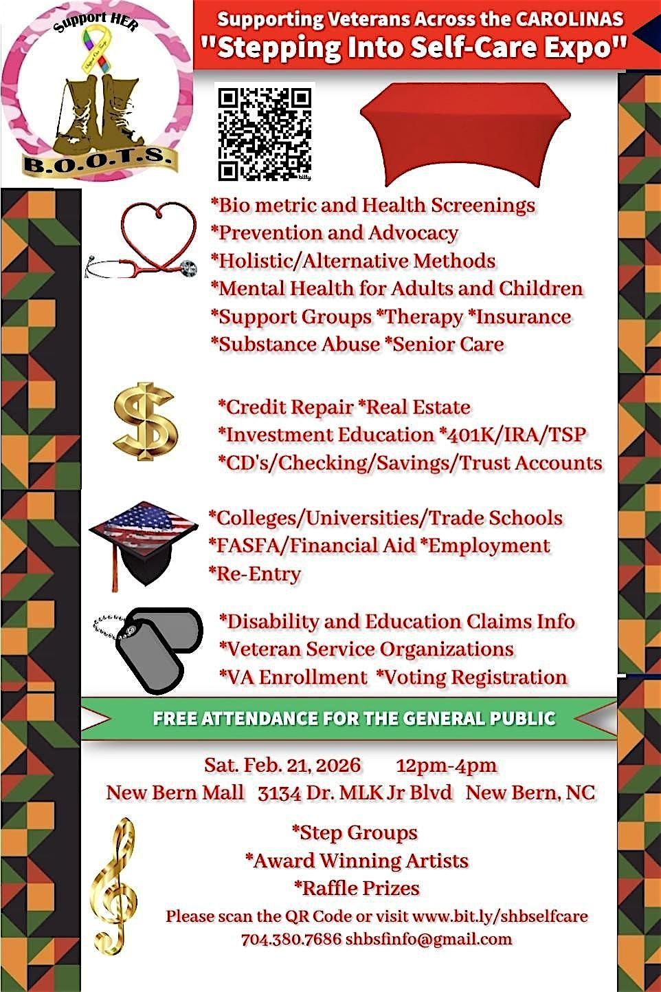 "Stepping Into Self Care" Health and Wellness Expo, 21 February | Event in New Bern | AllEvents