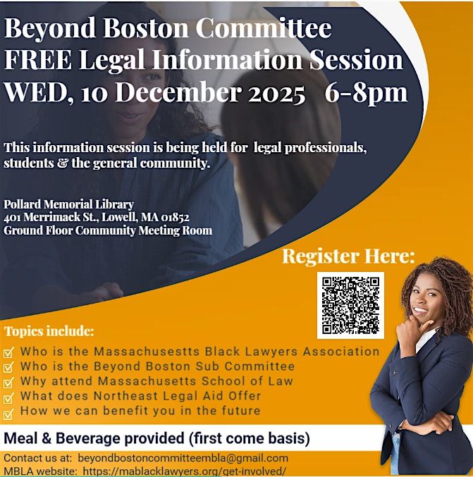 Beyond Boston -- Legal Informational Event, 10 December | Event in Lowell | AllEvents