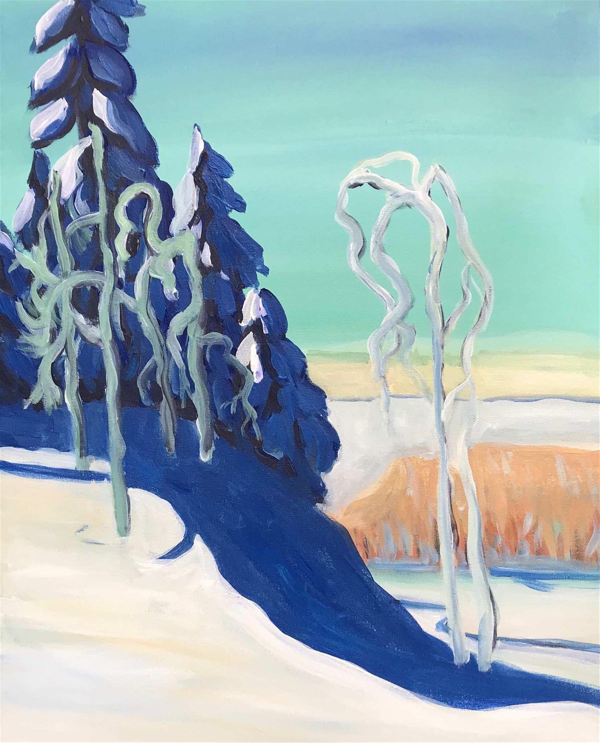 A Clear Winter By Arthur Lismer Paint Sip Night Art Painting