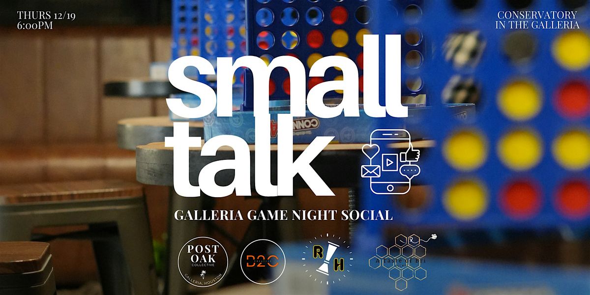 Small Talk: Business Speed Networking & Game Night Social, 18 December | Event in Houston | AllEvents