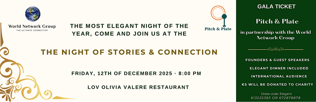 Pitch & Plate – The Night of Stories & Connection, 12 December | Event in Marbella | AllEvents